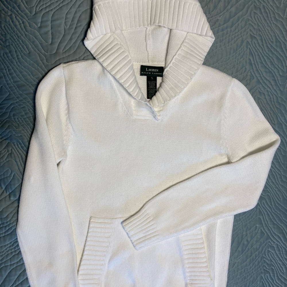 Lauren Ralph Lauren white cotton hoodie